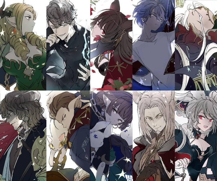 nier, fraux, haaselia, maria theresa, lobelia, and 5 more (granblue fantasy) drawn by suou_(sdurorhr)