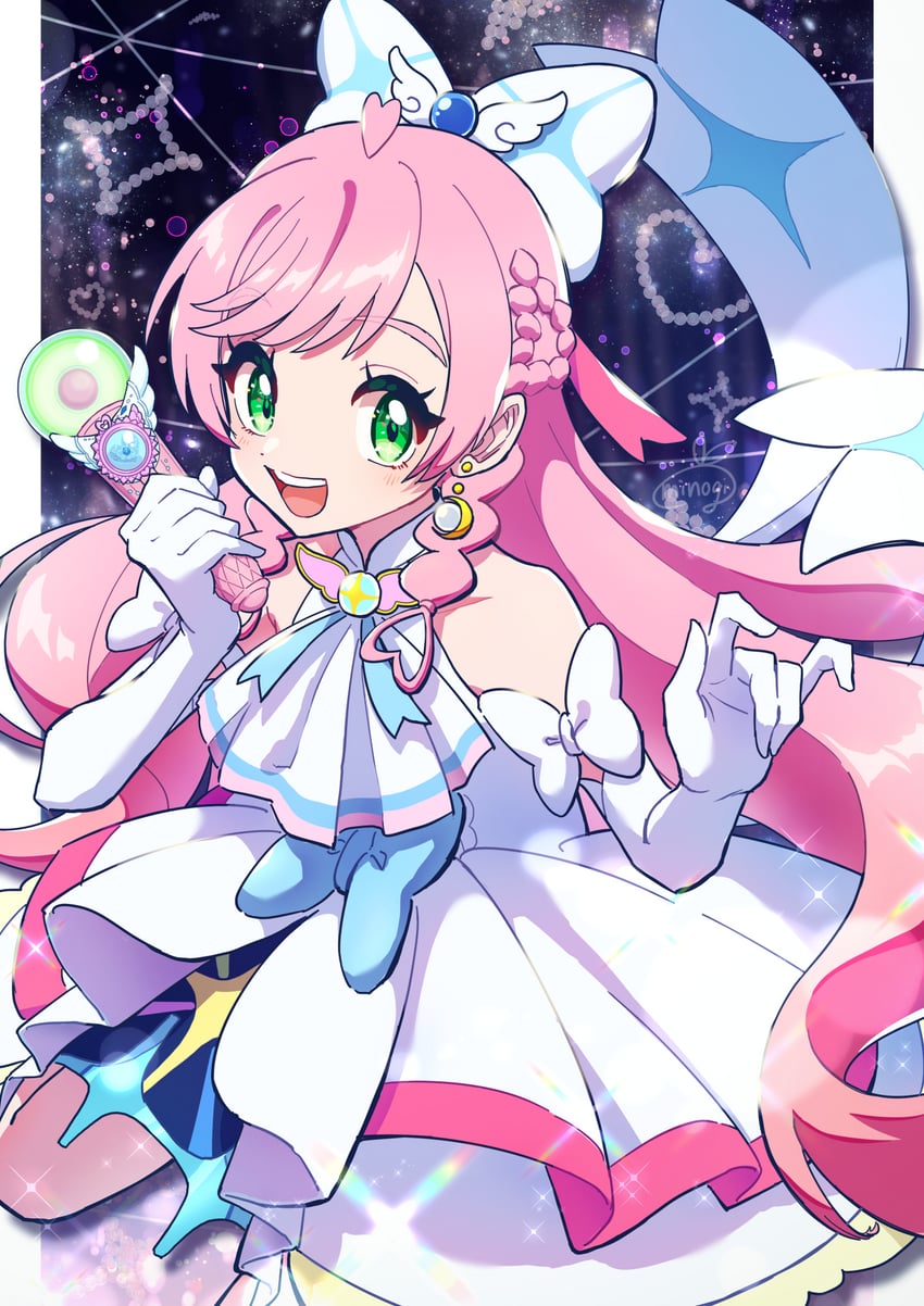 nijigaoka mashiro and cure prism (precure and 1 more) drawn by minogi1029