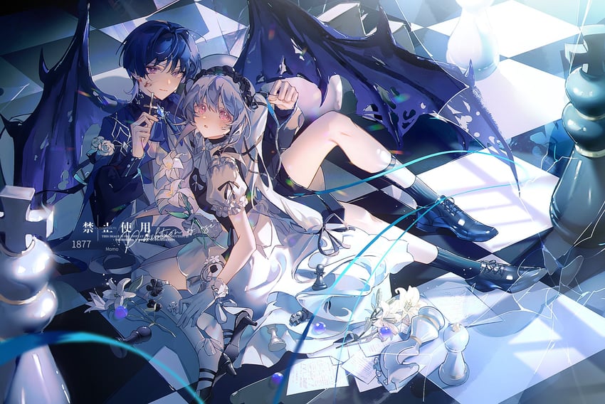 scaramouche and hayami momo (original and 1 more)