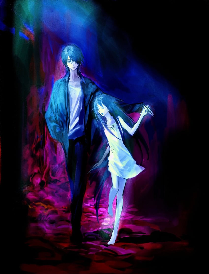 saya and sakisaka fuminori (saya no uta) drawn by kakblack2