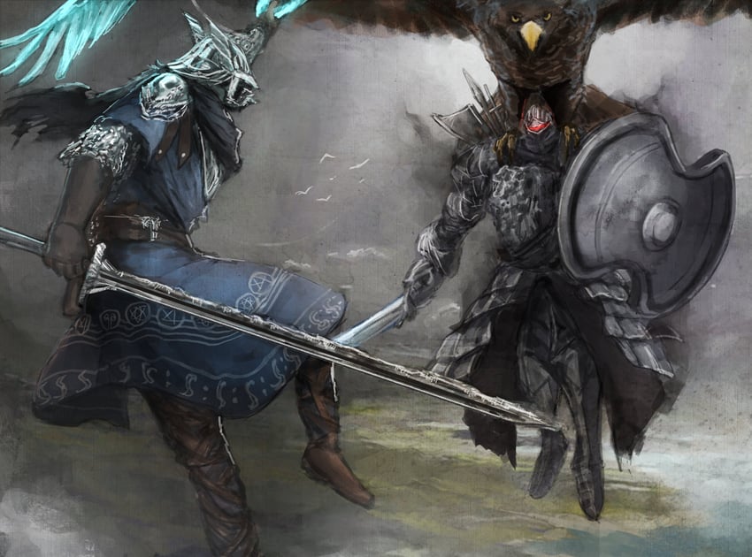 wylder and the pursuer (elden ring and 3 more) drawn by satsu-strive