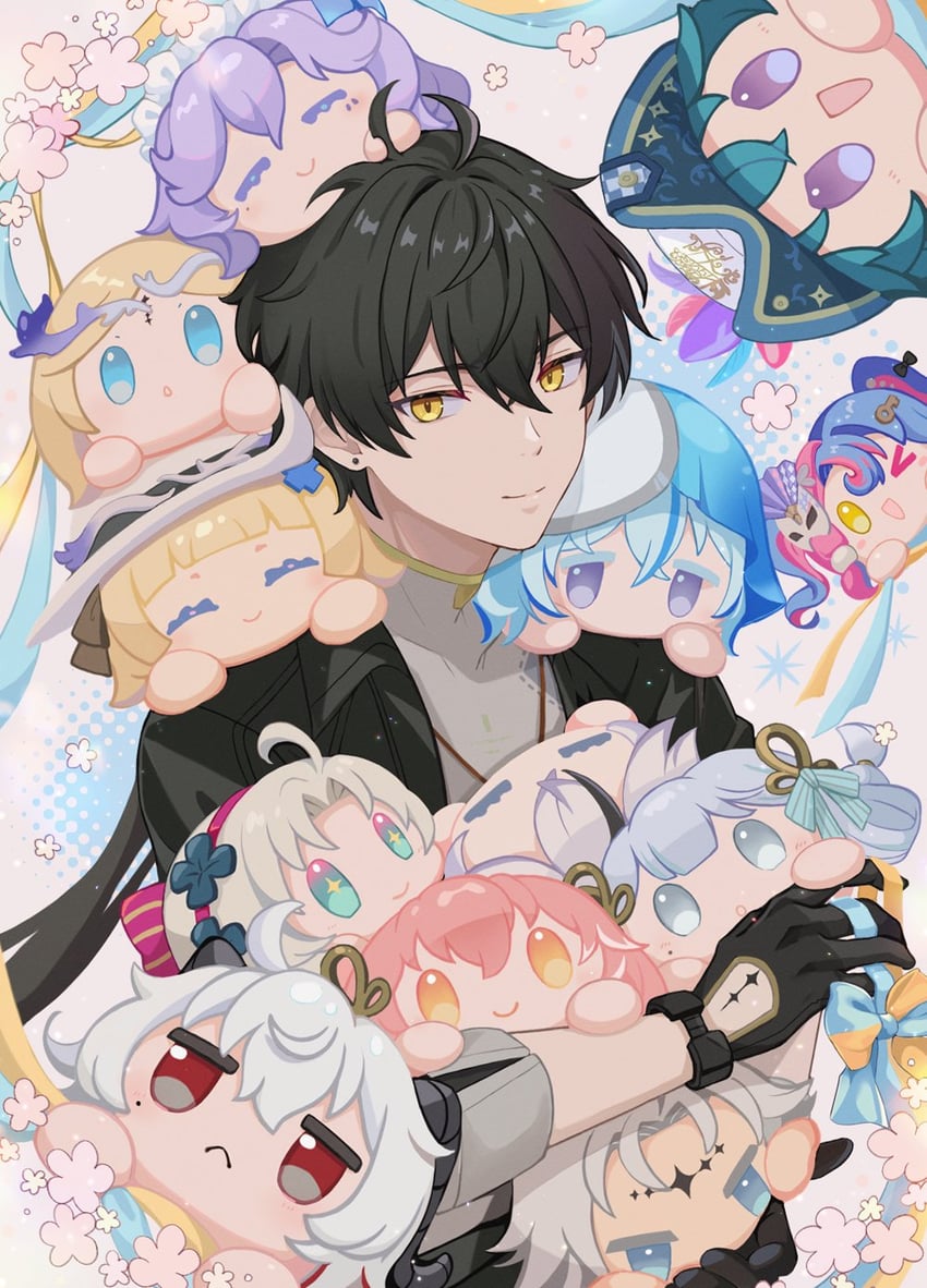 rover, zani, changli, male rover, camellya, and 9 more (wuthering waves) drawn by iroha_ironoha
