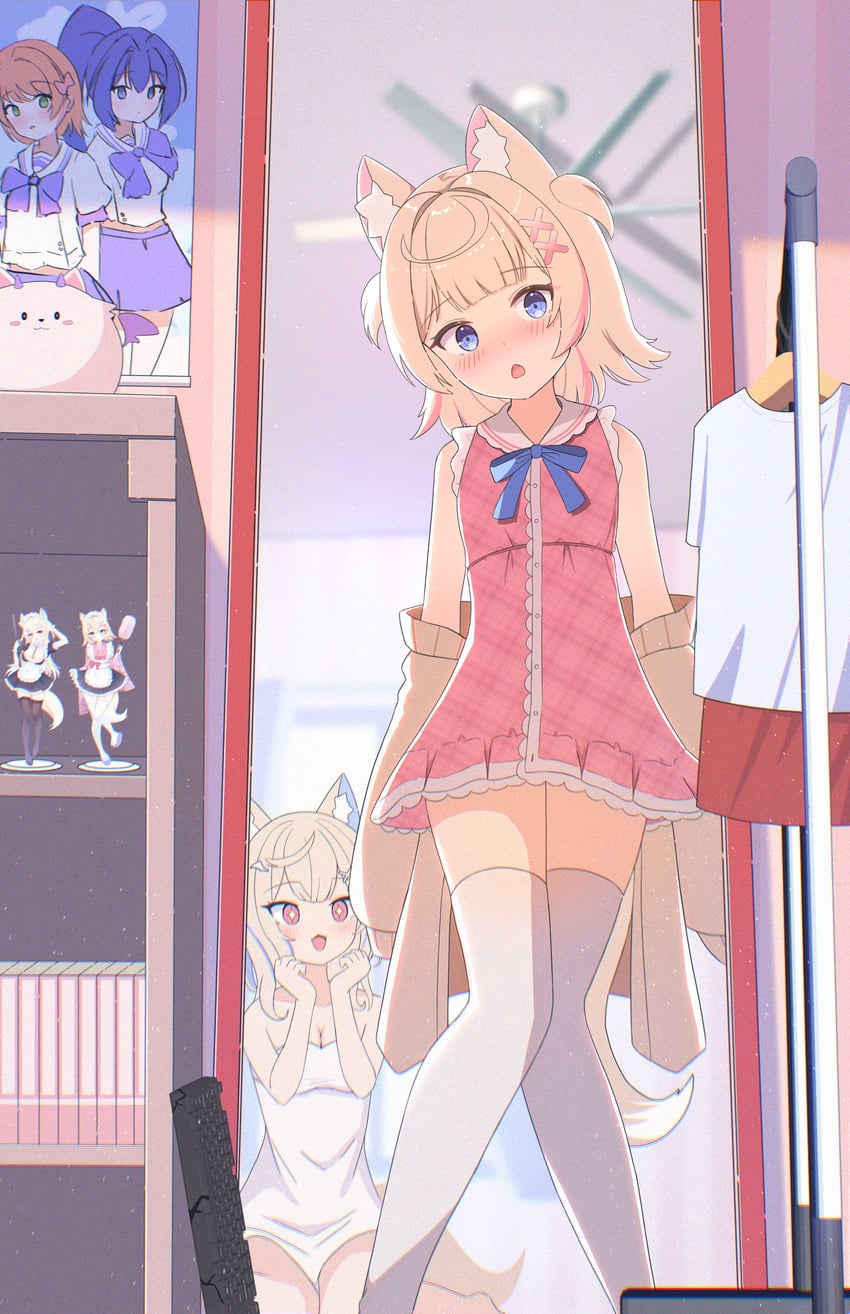 fuwawa abyssgard, mococo abyssgard, and perroccino (hololive and 2 more) drawn by kawaiipony2