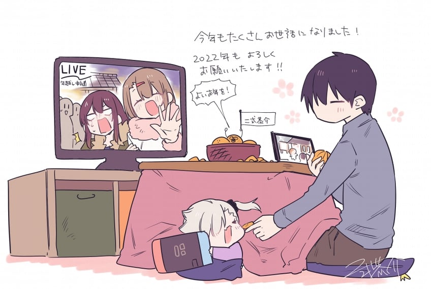 ishikawa luna and ootori tatta (original) drawn by nikki_kyousuke