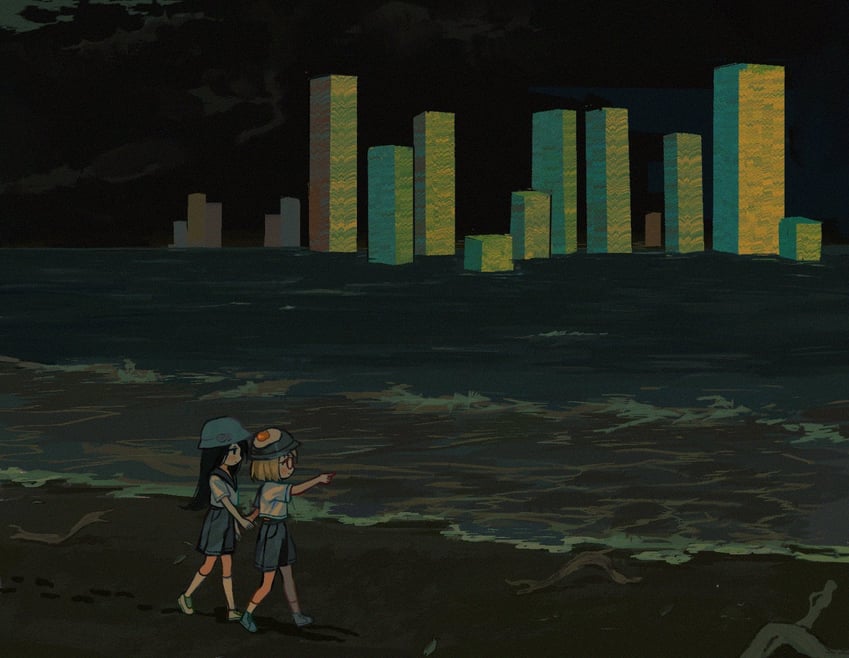 tsukishima shijima and yamashita majime (shimeji simulation) drawn by io_(onisarashi)