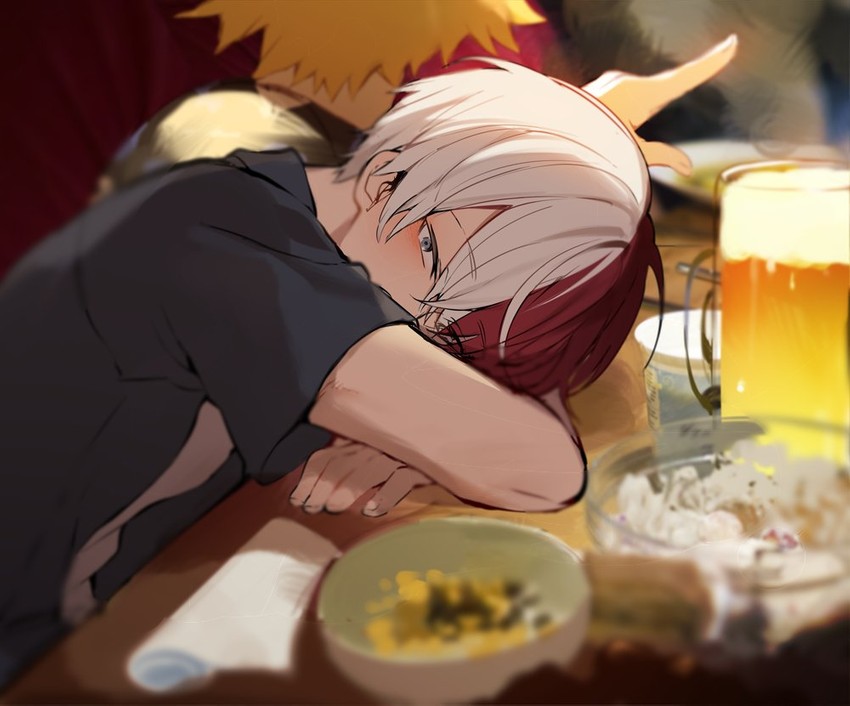 bakugou katsuki and todoroki shoto (boku no hero academia) drawn by doki_(dokinoura)