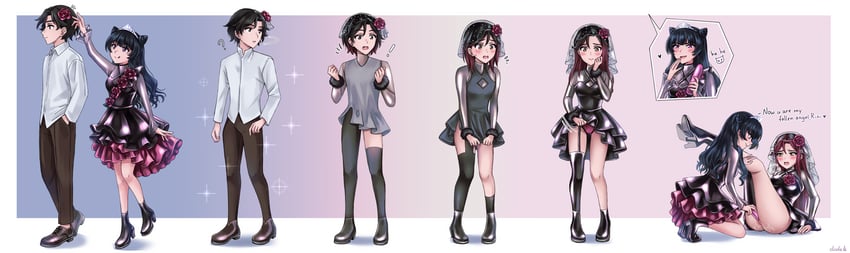 tsushima yoshiko and sakurauchi riko (original and 2 more) drawn by elisabetlis