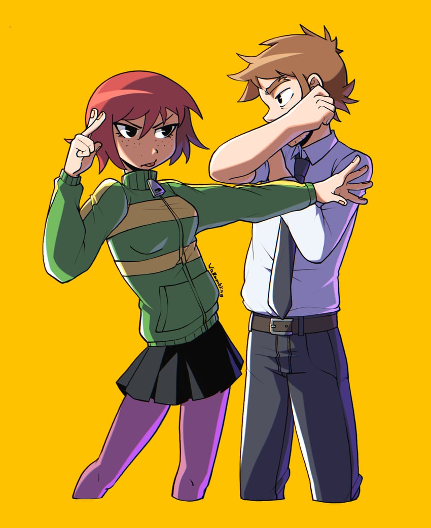 kim pine and stephen stills (scott pilgrim) drawn by warambling