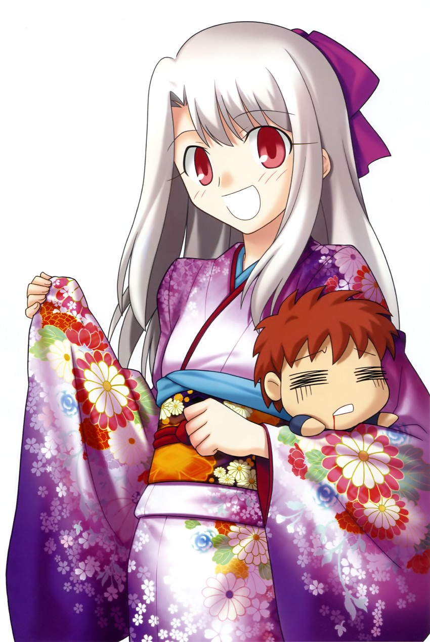 illyasviel von einzbern and emiya shirou (fate and 1 more) drawn by higurashi_ryuuji