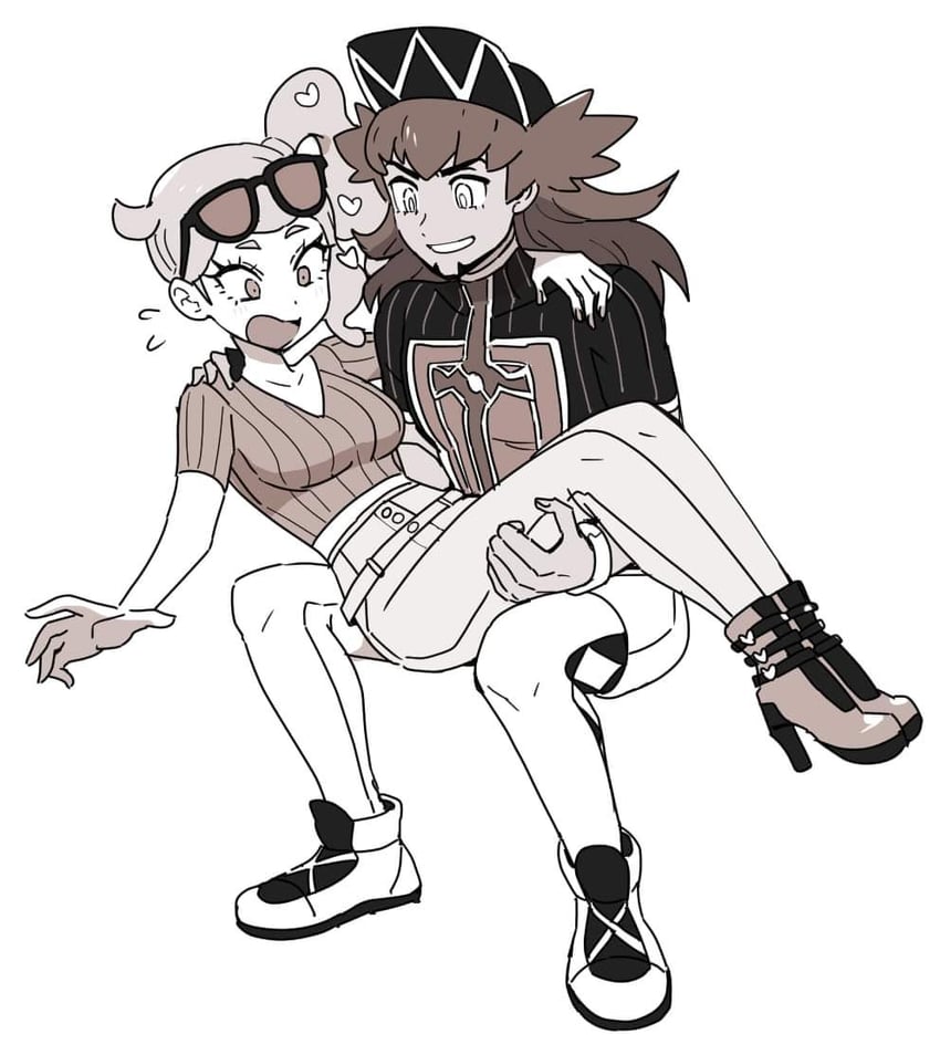 leon and sonia (pokemon and 1 more) drawn by dede_(qwea_00000)
