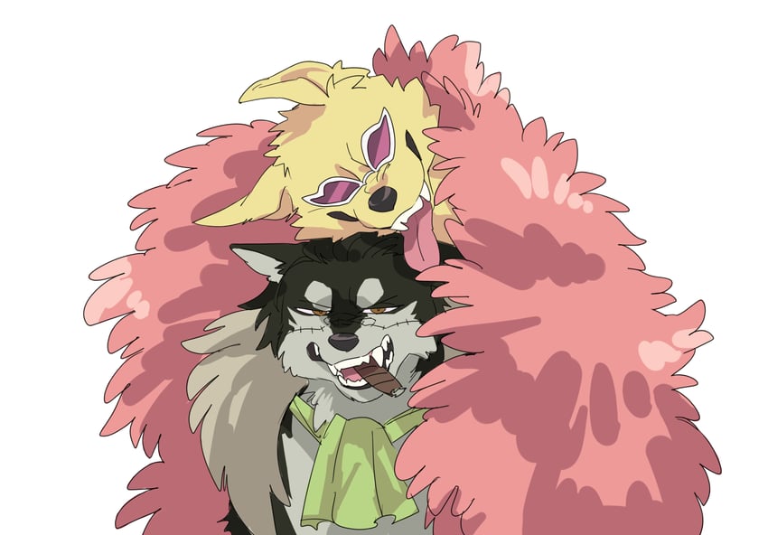 donquixote doflamingo and crocodile (one piece) drawn by ks_lobos