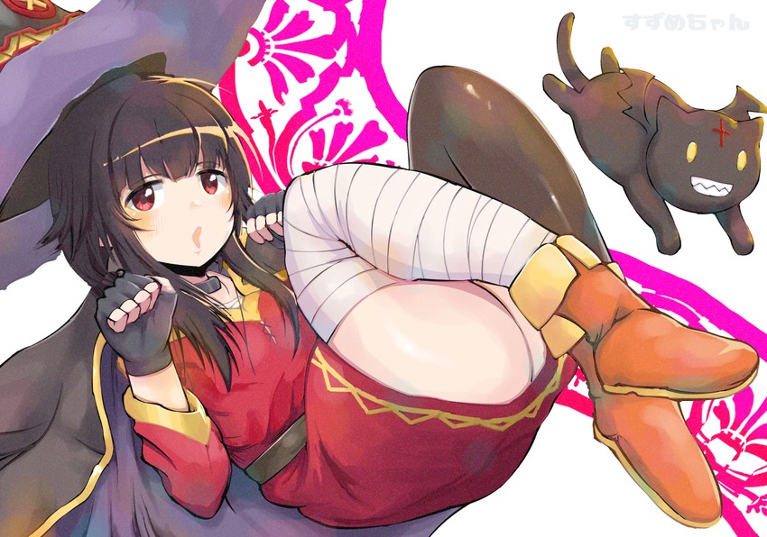 megumin and chomusuke (kono subarashii sekai ni shukufuku wo!) drawn by amasuzume