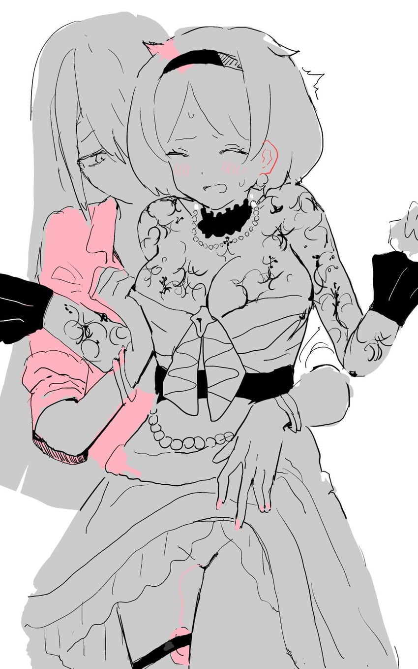 alina gray and azusa mifuyu (mahou shoujo madoka magica and 1 more) drawn by kojima_terashi