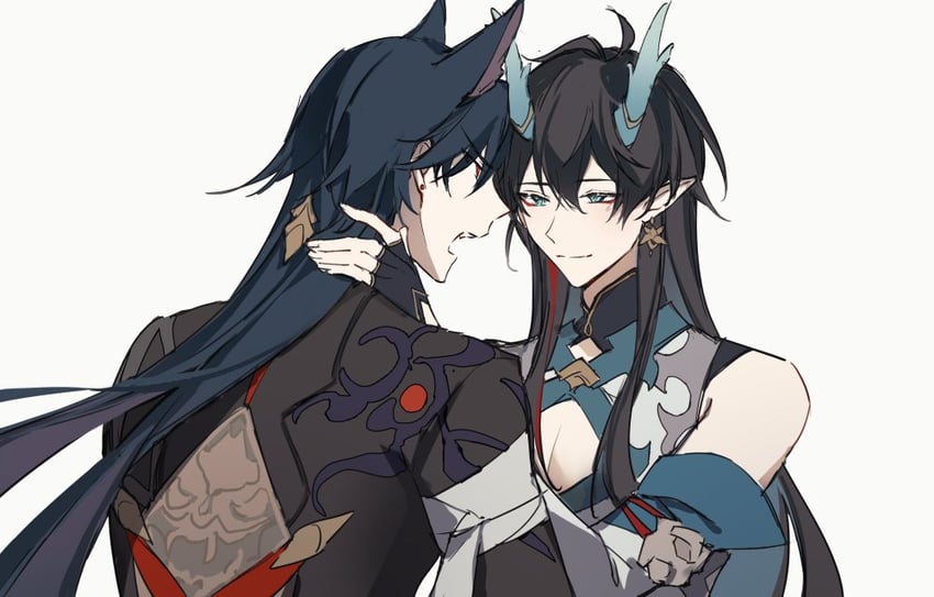 dan heng and blade (honkai and 1 more) drawn by muya_(77muya)