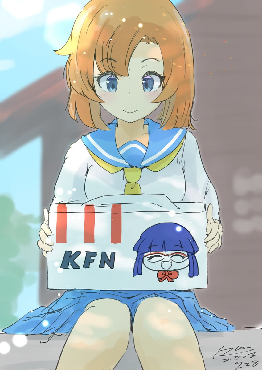 furude rika, ryuuguu rena, and colonel sanders (higurashi no naku koro ni and 1 more) drawn by ron_(4090821)