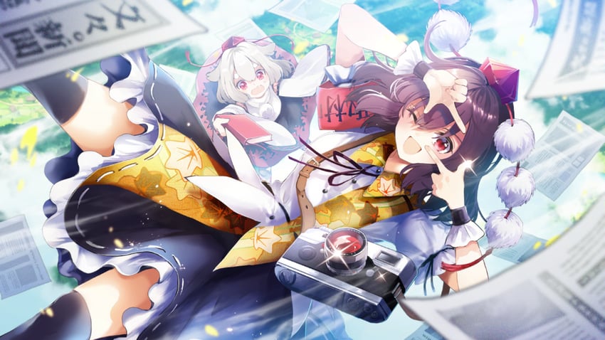 shameimaru aya and inubashiri momiji (touhou and 1 more) drawn by azuma_aya