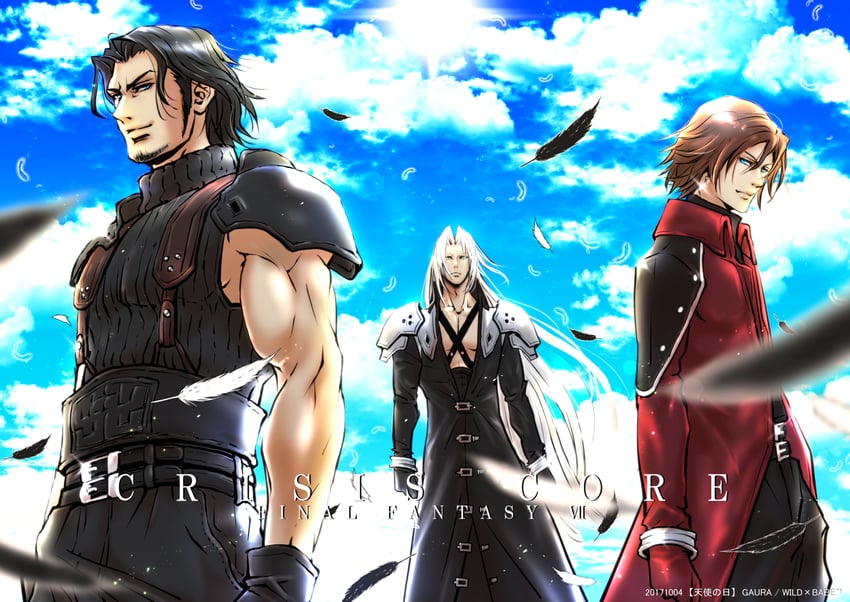 sephiroth, genesis rhapsodos, and angeal hewley (final fantasy and 2 more) drawn by gaura_(wildxbabe)