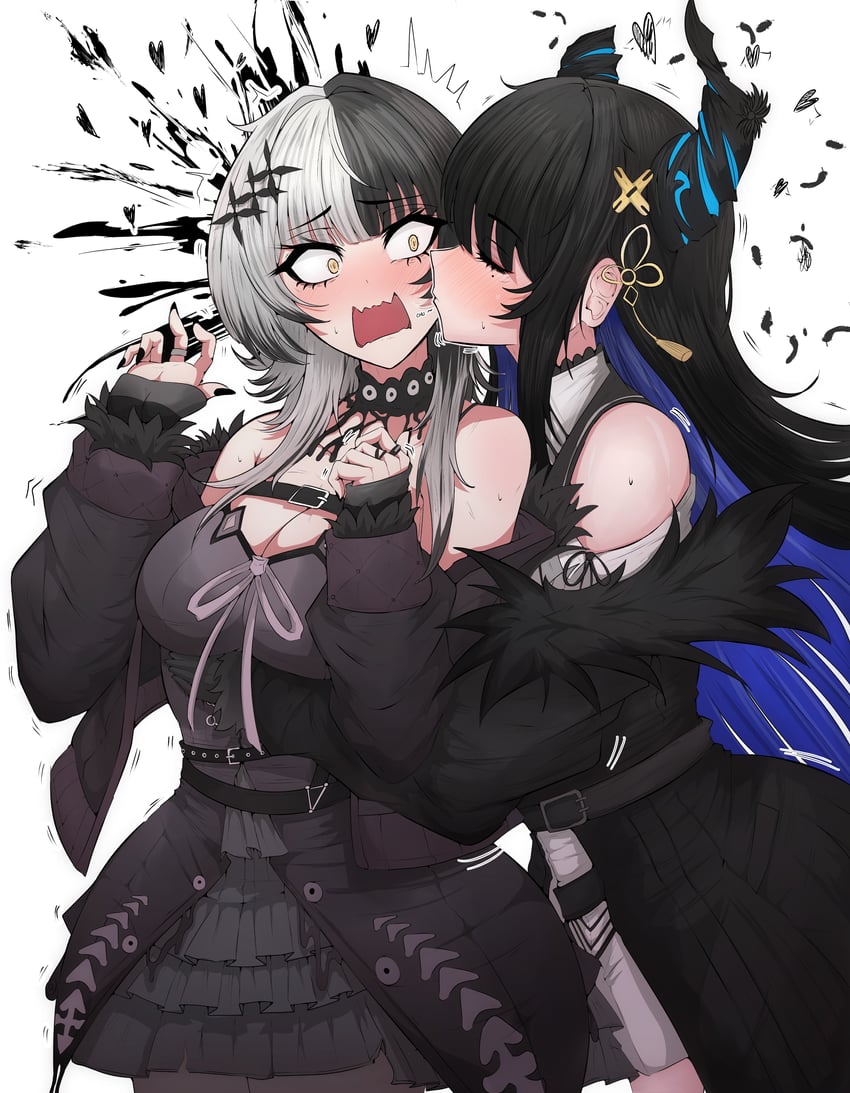 shiori novella and nerissa ravencroft (hololive and 1 more) drawn by mayoa