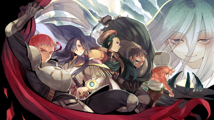 cafe artful, chaos, jill, british, nikkou, and 1 more (rance) drawn by hayasaka