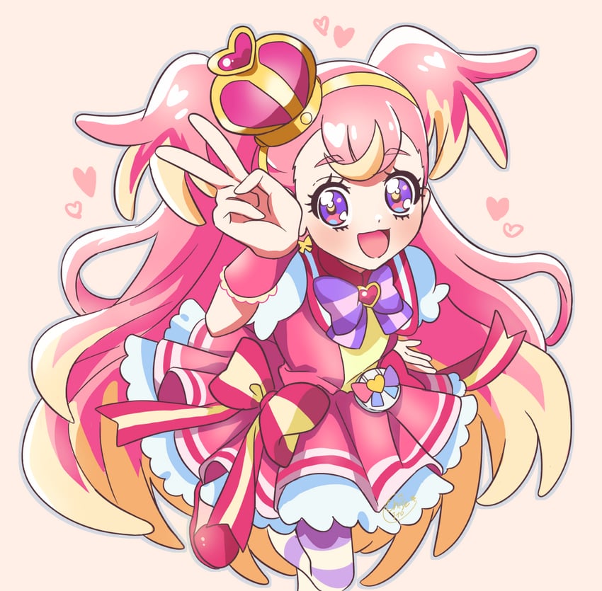 inukai komugi and cure wonderful (precure and 1 more) drawn by orange_(orangelv20)