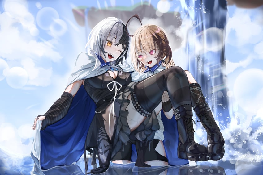 shiori novella and gigi murin (hololive and 2 more) drawn by daaku_(koizumi_arata)
