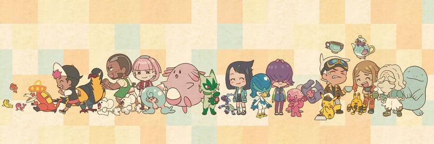 pikachu, liko, dot, quagsire, roy, and 19 more (pokemon and 1 more)