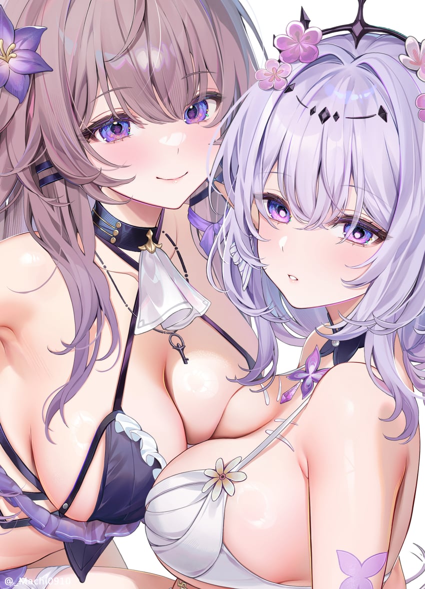 herta, castorice, and the herta (honkai and 1 more) drawn by machi_(machi0910)