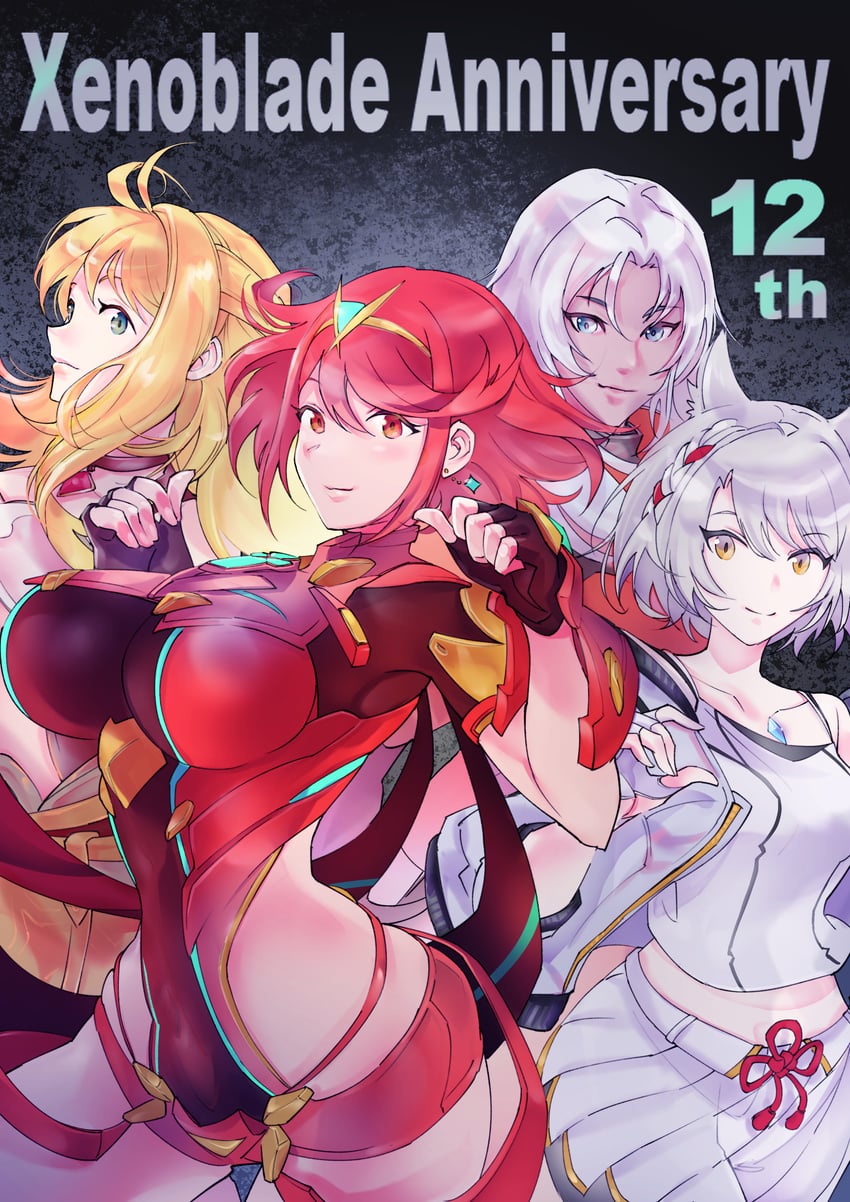 pyra, mio, fiora, and elma (xenoblade chronicles and 4 more) drawn by ug333333