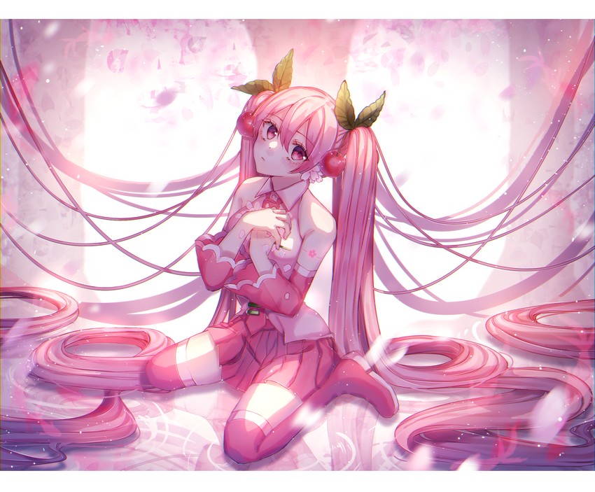 hatsune miku and sakura miku (vocaloid) drawn by ume_neko_(otaku-nyanko)