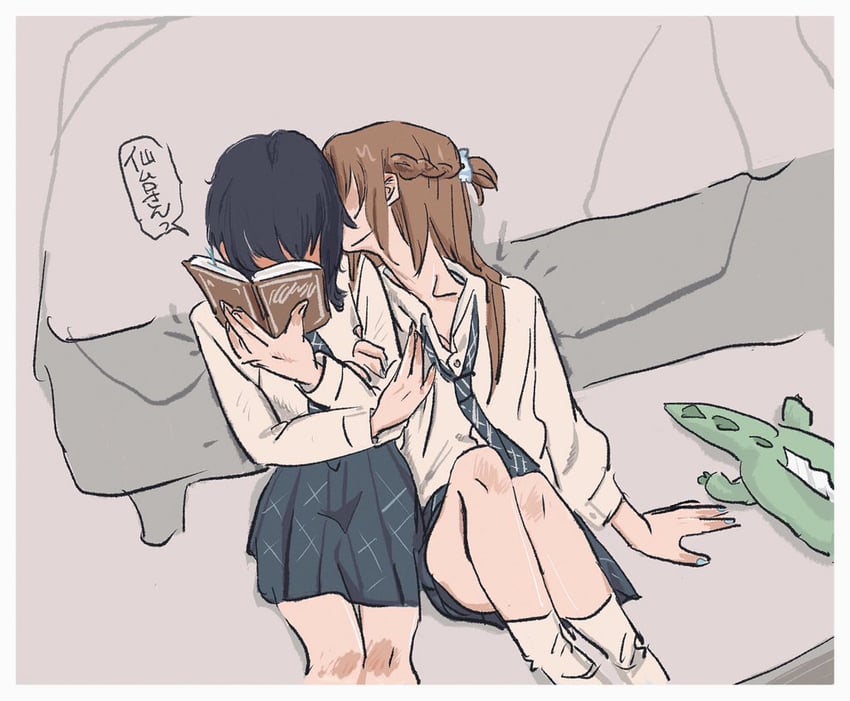 miyagi shiori and sendai hazuki (shuuniichido classmate wo kau hanashi) drawn by m_no_harawata
