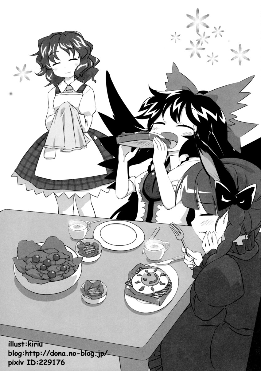 kaenbyou rin, reiuji utsuho, and kazami yuuka (touhou) drawn by kiriu
