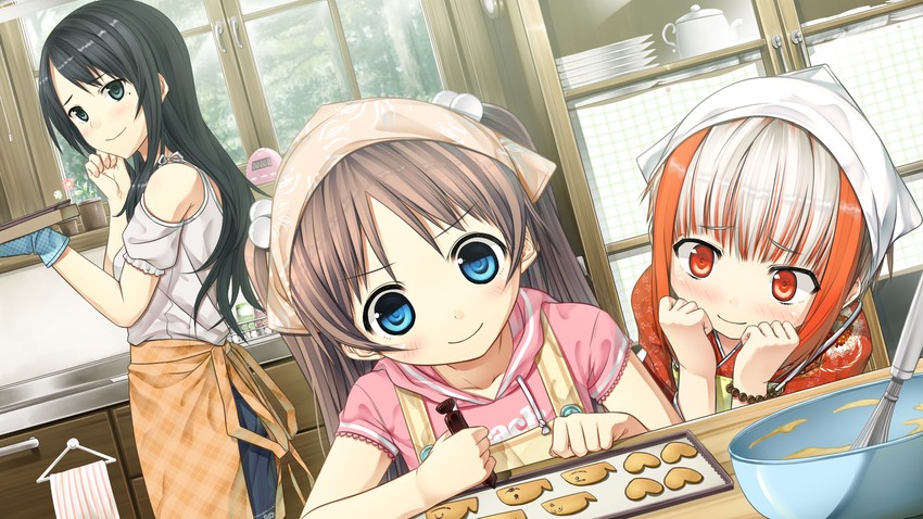 sawai natsuha, sumi, and arishima nahoko (monobeno) drawn by cura