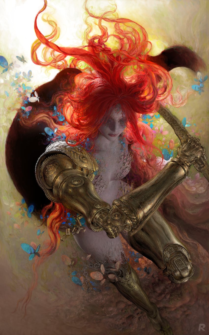 malenia blade of miquella and malenia goddess of rot (elden ring) drawn by ruanjia