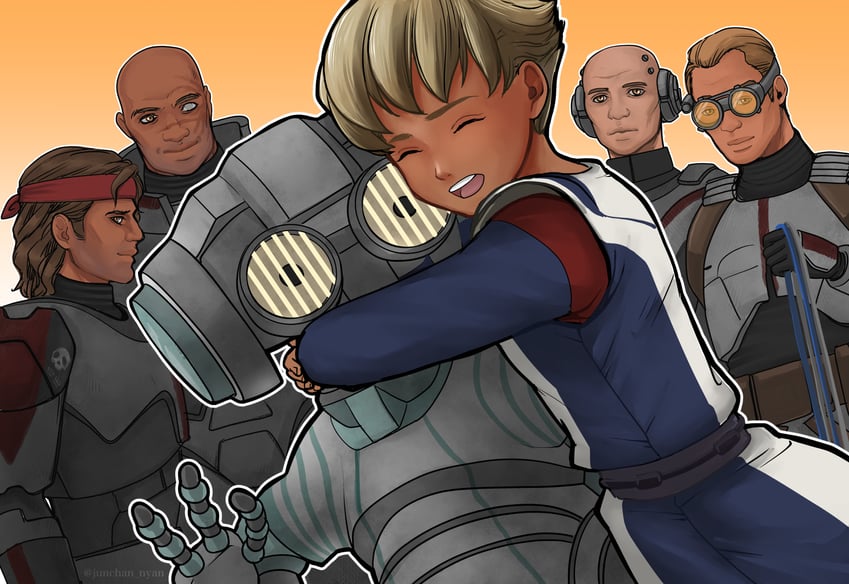 omega, wrecker, echo, tech, hunter, and 1 more (star wars and 1 more) drawn by junchan_nyan