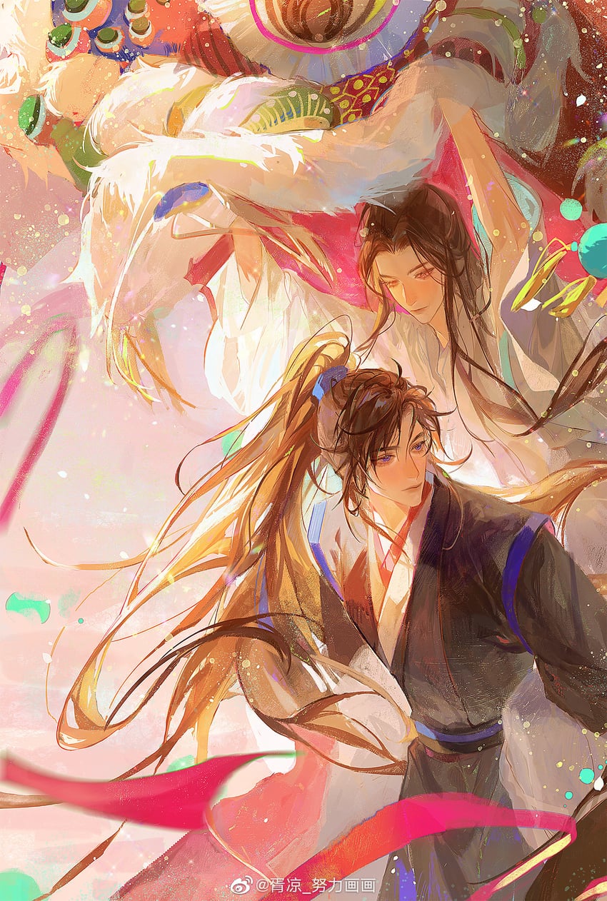 chu wanning and mo ran (erha he ta de bai mao shizun) drawn by xu_liang