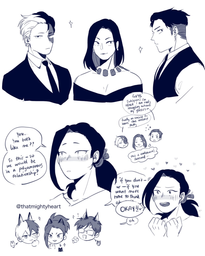 todoroki shoto, yaoyorozu momo, and iida tenya (boku no hero academia) drawn by thatmightyheart