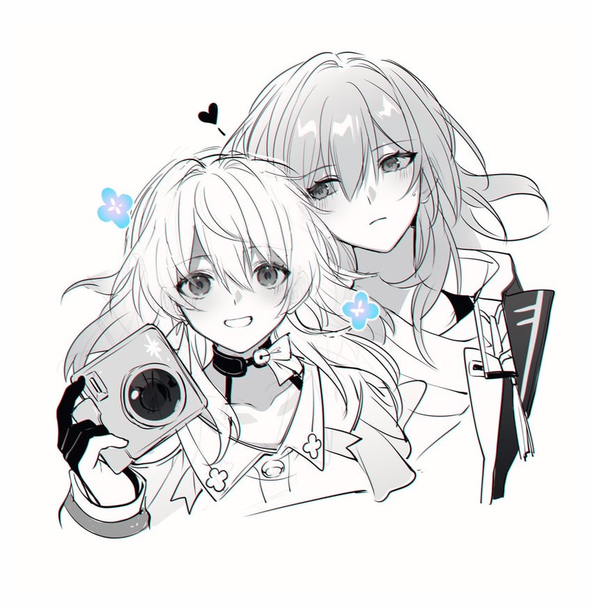 trailblazer, stelle, and march 7th (honkai and 1 more) drawn by minamiya