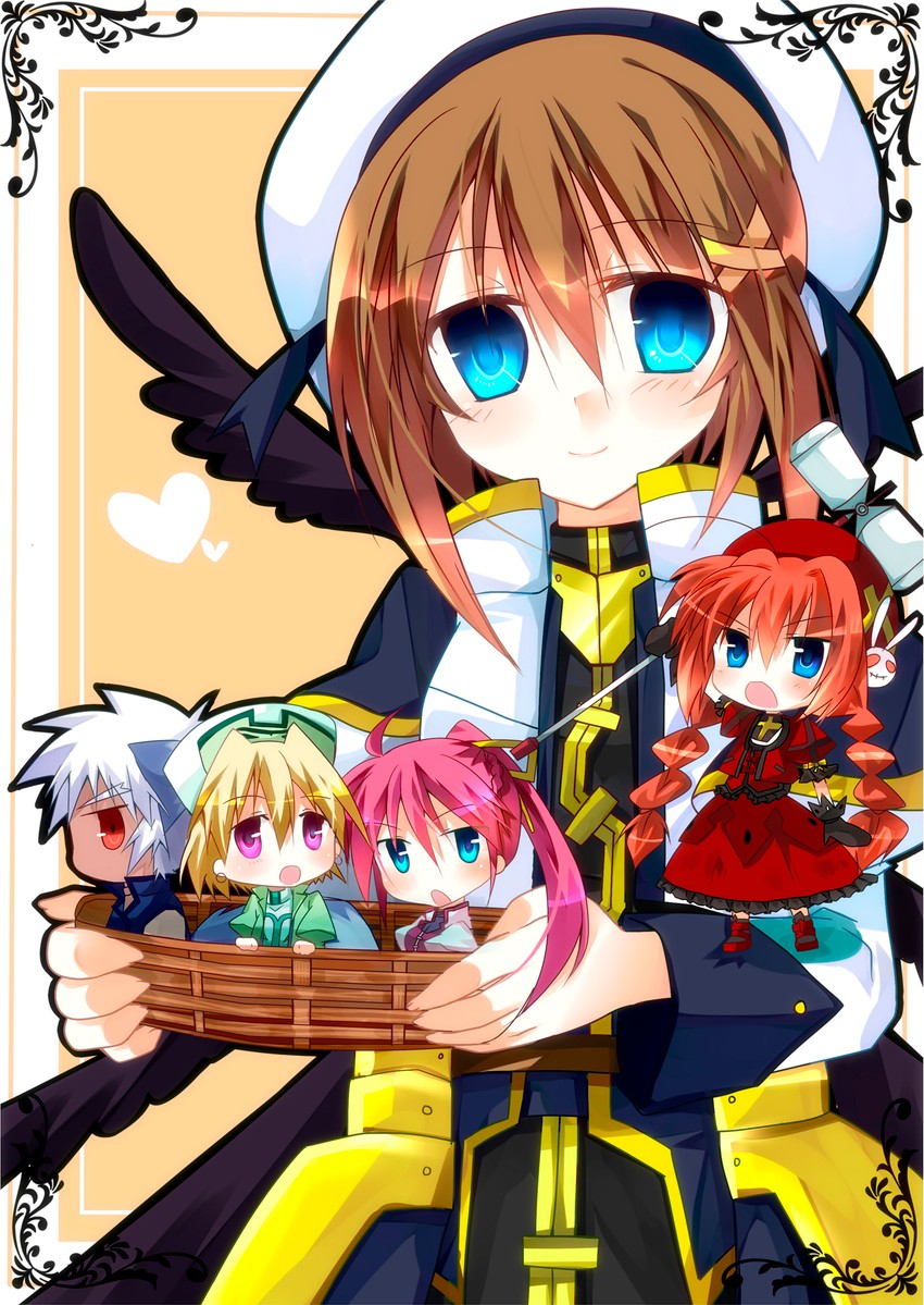 yagami hayate, vita, signum, shamal, graf eisen, and 1 more (lyrical nanoha and 2 more) drawn by mameguri