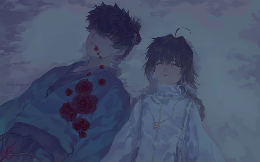 yamato takeru and miyamoto iori (fate and 2 more) drawn by buyaozaoqi