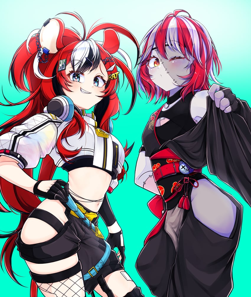hakos baelz, kureiji ollie, and udin (hololive and 2 more) drawn by kghazir