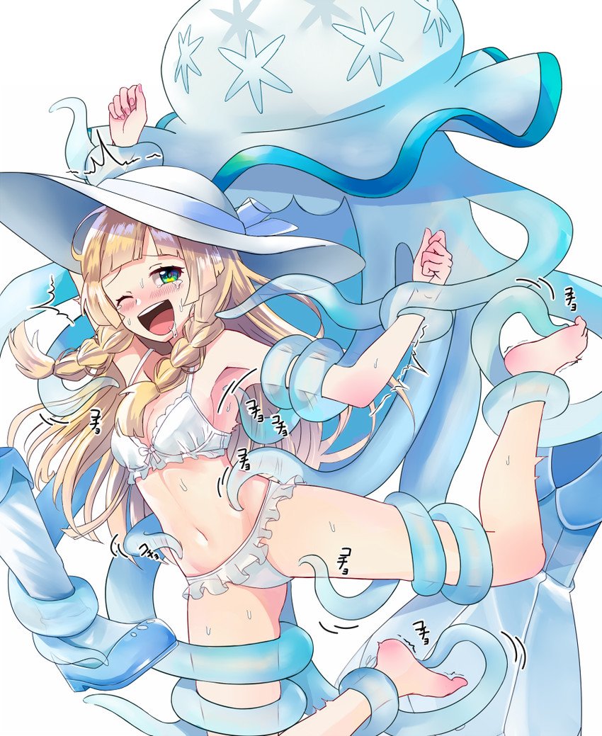 lillie and nihilego (pokemon and 1 more) drawn by nada_(nadatickle)