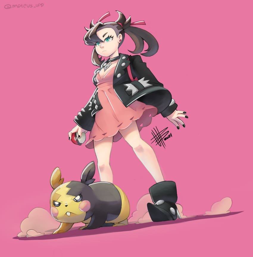 marnie and morpeko (pokemon and 1 more) drawn by mateus_upd