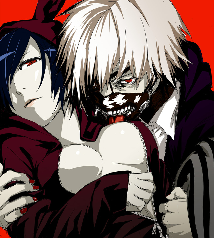 kaneki ken and kirishima touka (tokyo ghoul) drawn by arizuka_(catacombe)