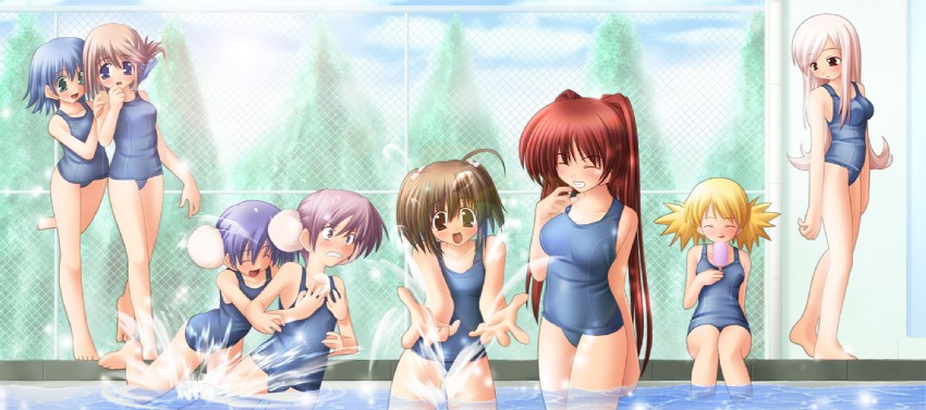 kousaka tamaki, komaki manaka, yuzuhara konomi, lucy maria misora, tonami yuma, and 3 more (to heart and 1 more) drawn by anonymous_(japanese)