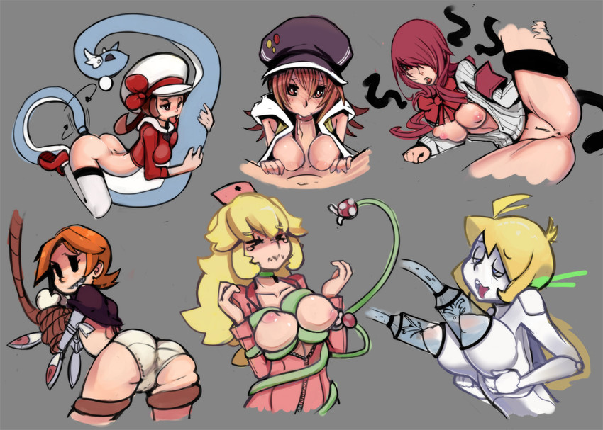 princess peach, lyra, kirijou mitsuru, piranha plant, dragonair, and 3 more (pokemon and 7 more) drawn by sho-n-d
