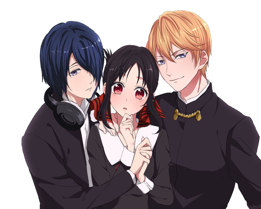 shinomiya kaguya, shirogane miyuki, and ishigami yuu (kaguya-sama wa kokurasetai ~tensai-tachi no renai zunousen~) drawn by dice--k