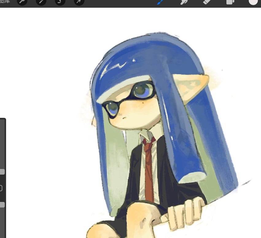 inkling player character and inkling girl (splatoon) drawn by aoi_(cariiiie)