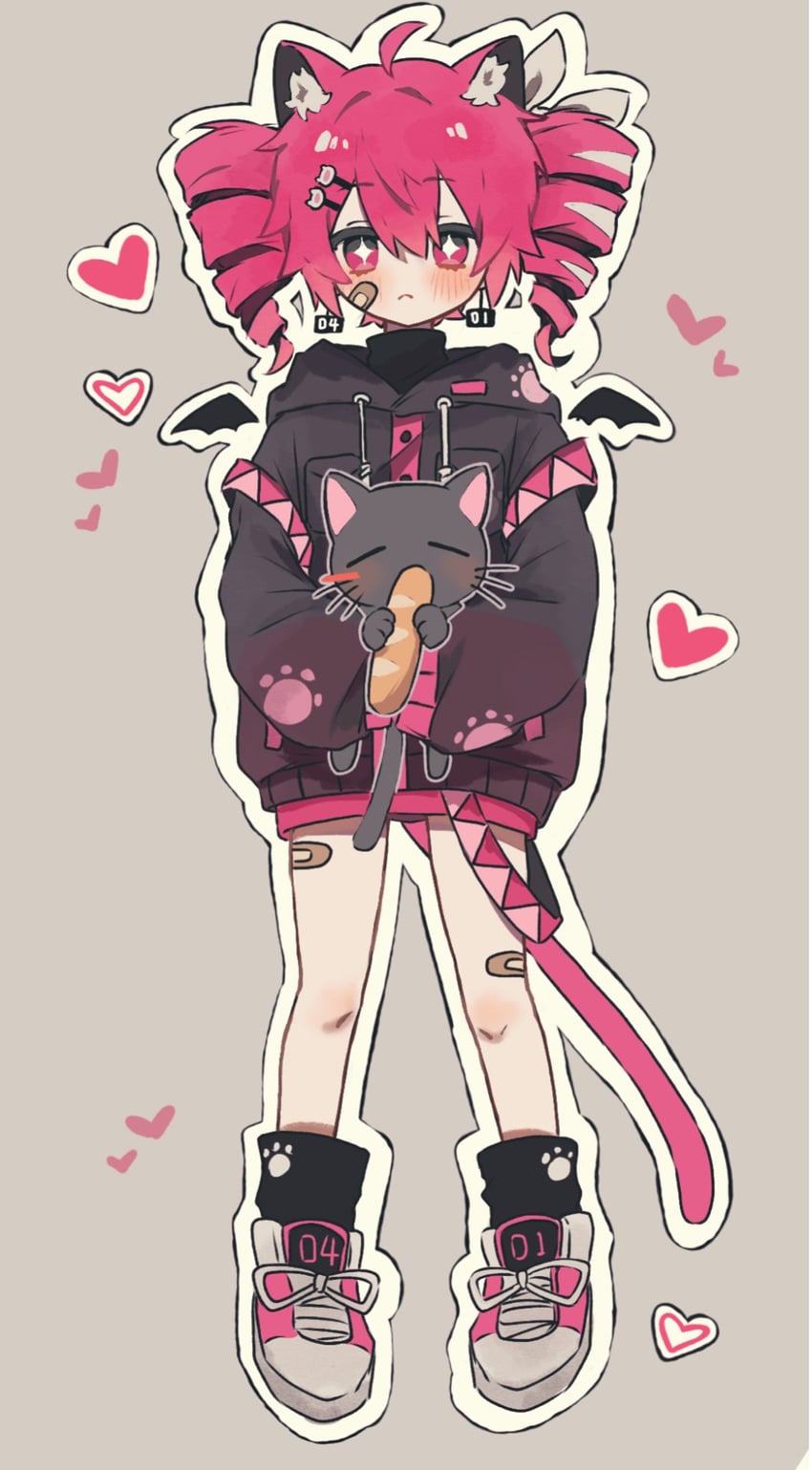 kasane teto and kasane neko (utau and 1 more) drawn by hanbaozi_(hnbozi429891)