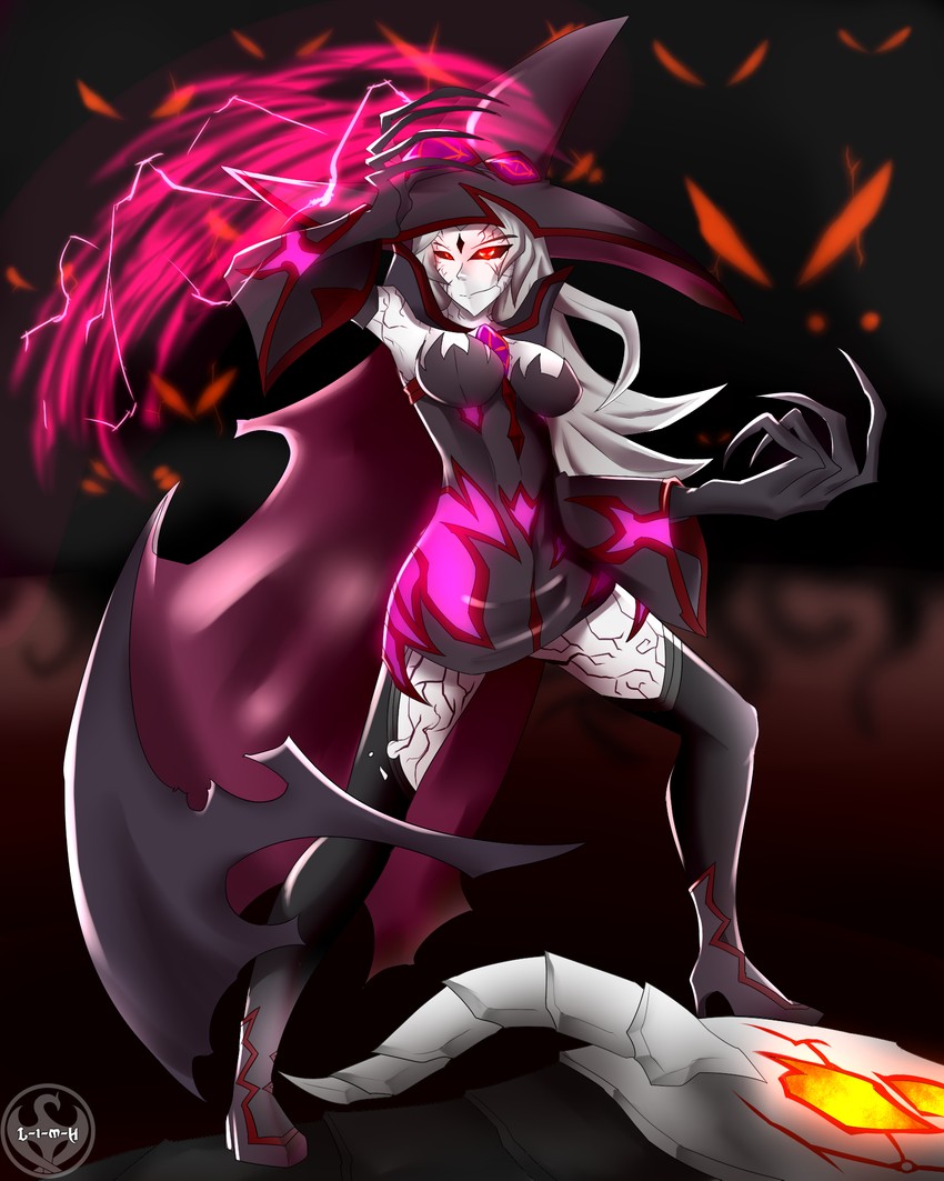 konoe a. mercury, grimm, and salem (blazblue and 1 more) drawn by lightning-in-my-hand