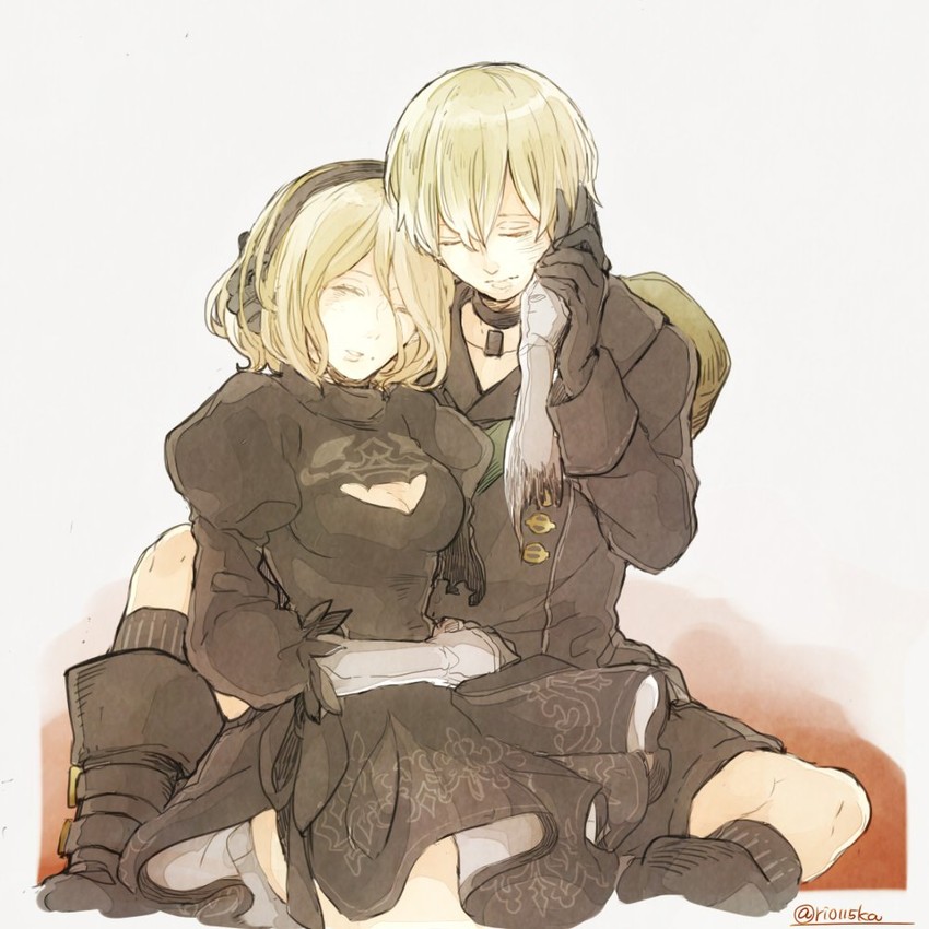2b and 9s (nier and 1 more) drawn by banira_(ri0115ka)
